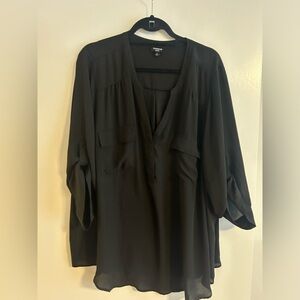 Torrid Harper Georgette Pullover 3/4 sleeve blouse
